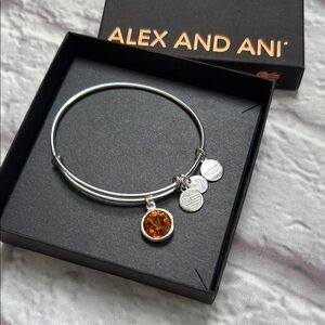 Alex and Ani Topaz orange November birthstone adjustable bangle